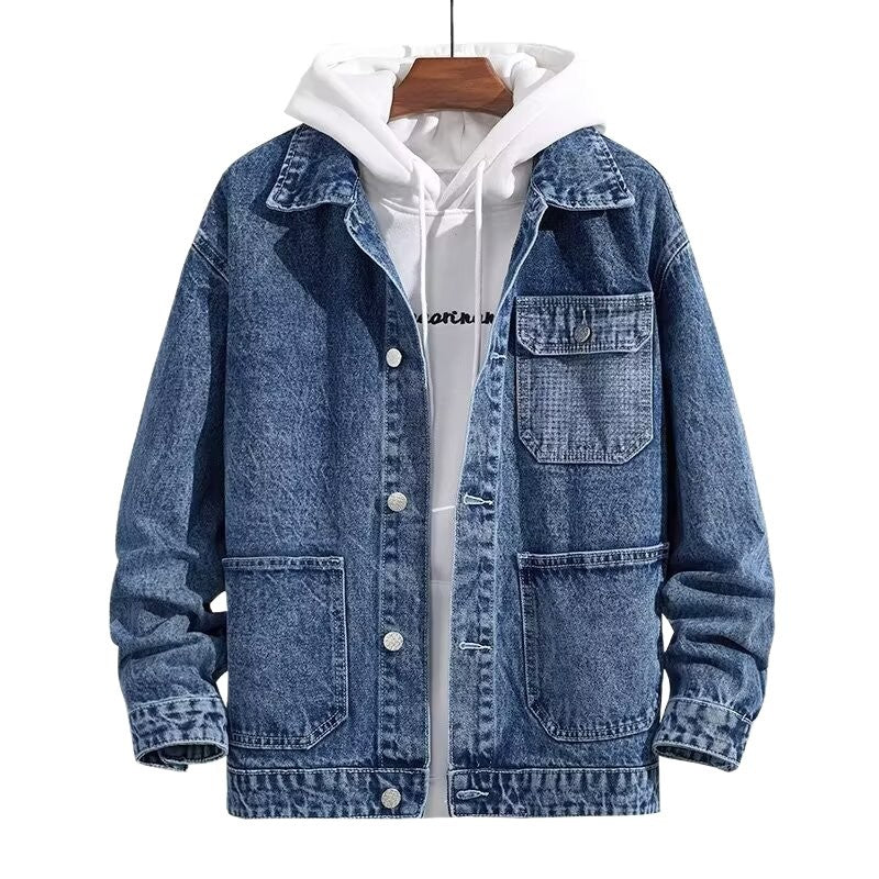 Spring New Arrival Mens Workwear Hooded Denim Jacket Coats