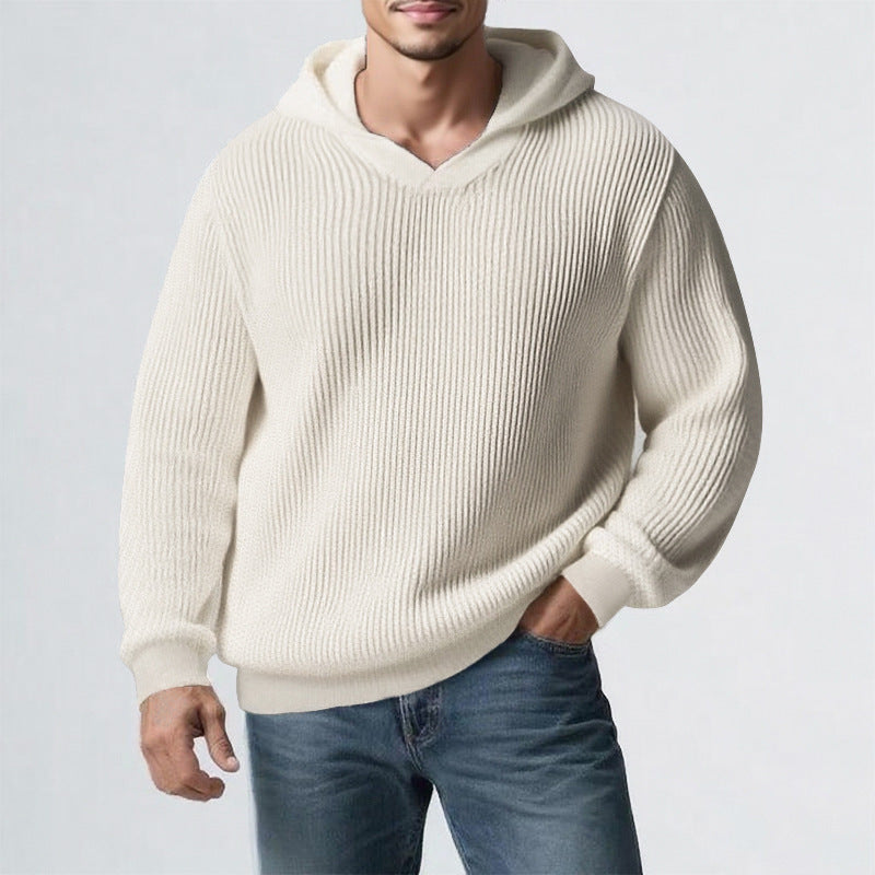 Mens Thickened Hooded Sweater For Winter