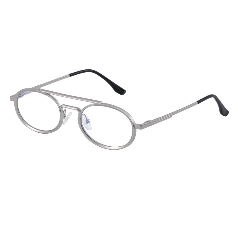 Retro-style Oval-frame Steampunk Sunglasses