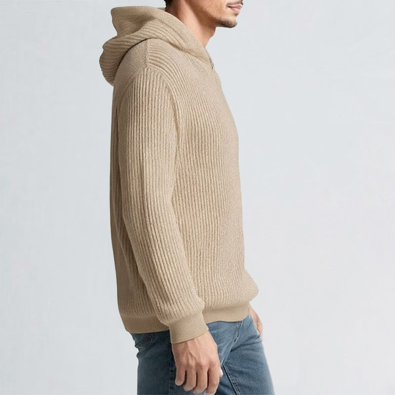 Mens Thickened Hooded Sweater For Winter
