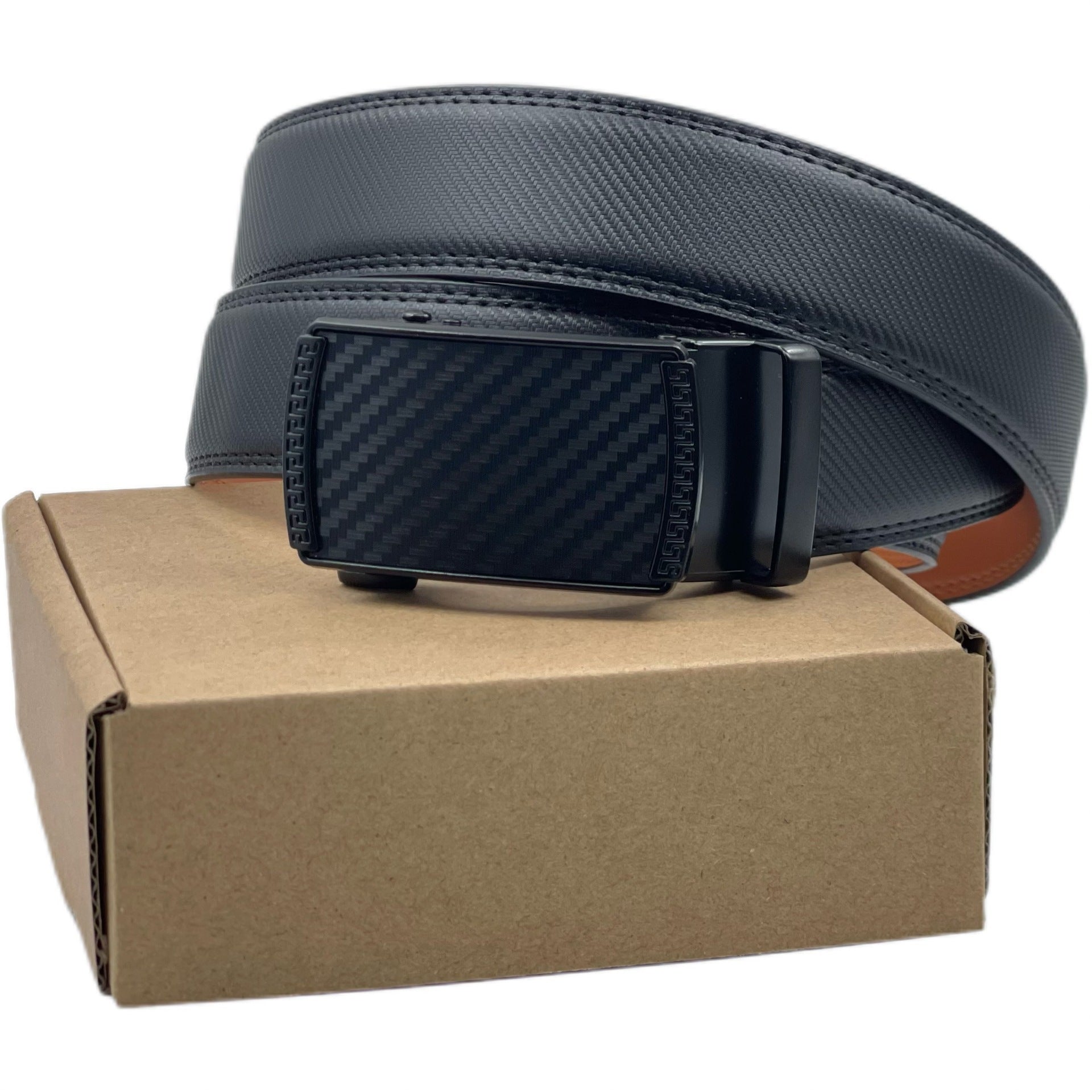 Mens Automatic-buckle Leather Belt With A Matte Finish