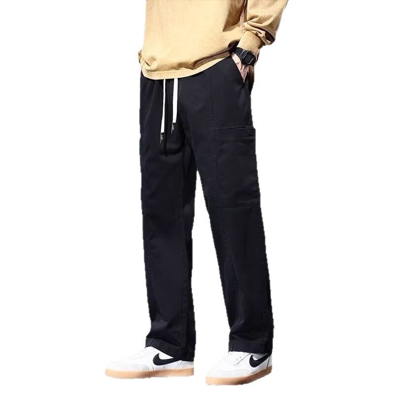 Mens Trendy Slim-fit American-style High-street Loose Straight-leg Wide-leg Pants
