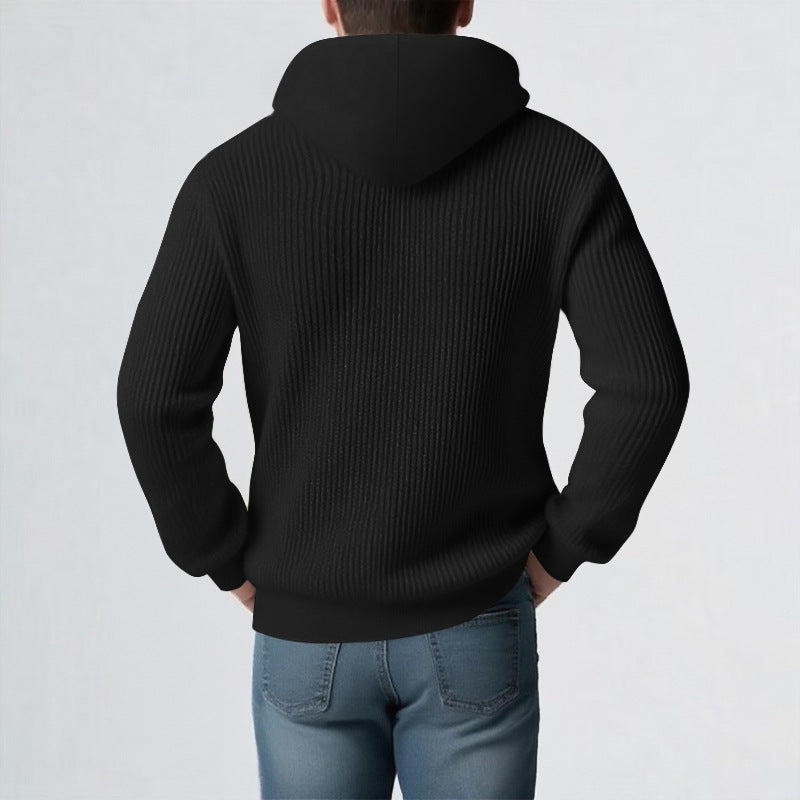 Mens Thickened Hooded Sweater For Winter