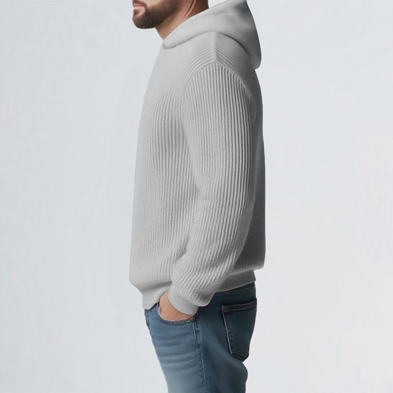 Mens Thickened Hooded Sweater For Winter