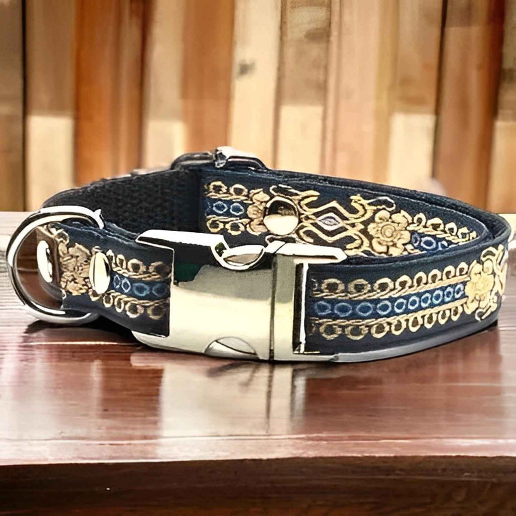 "Personalised Hand Made Chic Cotton Dog Collar for Small Breeds"